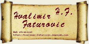 Hvalimir Faturović vizit kartica